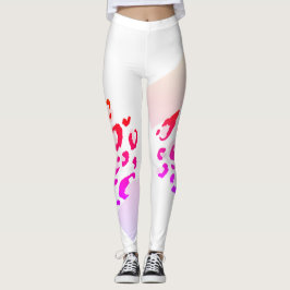 Rosa leopard geometrisk Leggings