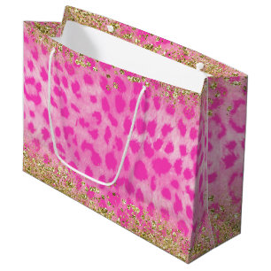 Rosa Leopard Gepard Djur Guld Glitter Trendig