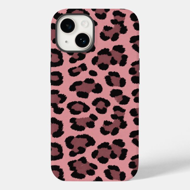 Rosa leopard iPhone-fodral (Baksida)