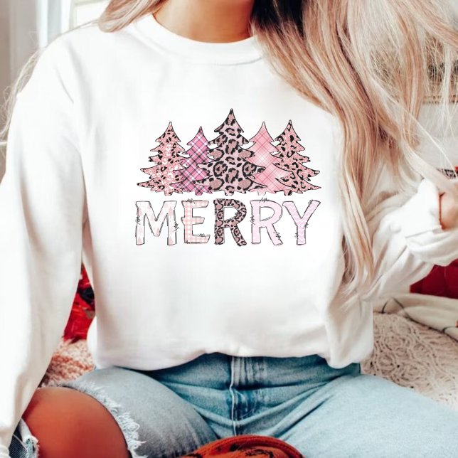 Rosa Leopard jul Mysigt T Shirt (Skapare uppladdad)