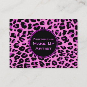 Rosa Leopard Makeup Artist Affärskort Visitkort