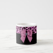 Rosa Leopard med Bow och Diamond