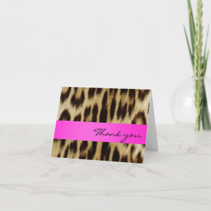 Rosa Leopard Monogram Rand Tackkort