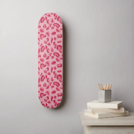 Rosa Leopard Mönster Mini Skateboard Bräda 18,5 Cm