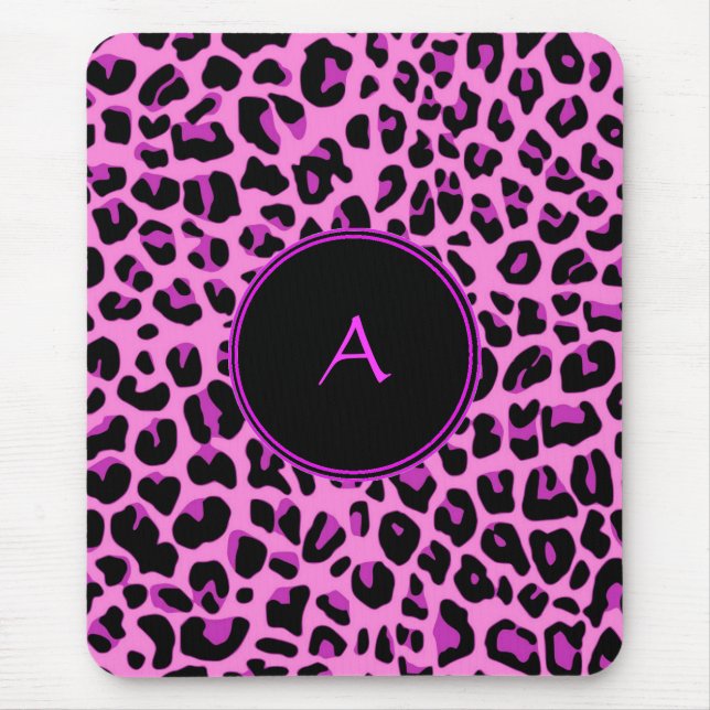Rosa Leopard Mousepad Musmatta (Framsidan)