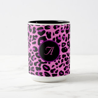 Rosa Leopard Mugg