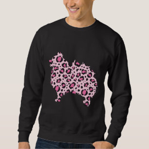 Rosa Leopard Pommanian Hund Print Pom Hund Lång Ärmad Tröja