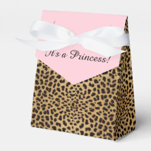 Rosa leopard prinsessa baby shower presentaskar