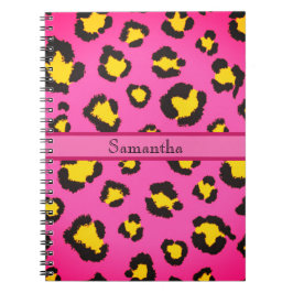 Rosa Leopard Print Animal Cheetah Trendig Chic Anteckningsbok