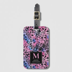 Rosa Leopard Print Bagagebricka