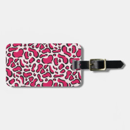 Rosa leopard print bagagebricka