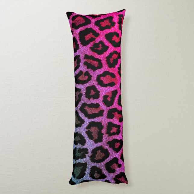 Rosa Leopard Print Body Pillow Kroppskudde (Baksidan (Vertikal))