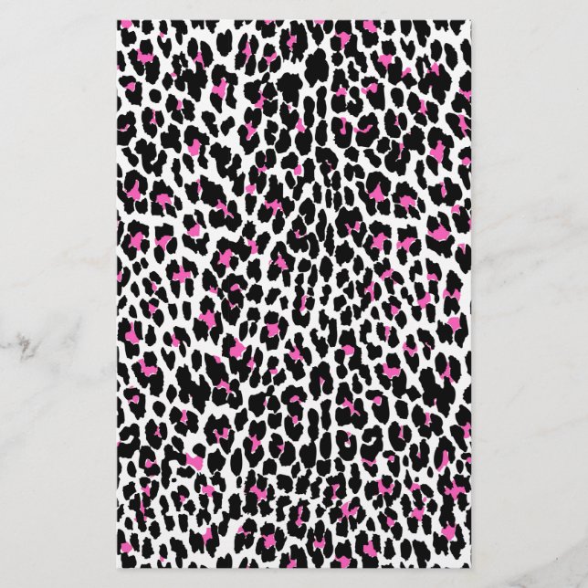 rosa leopard print brevpapper (Framsida)