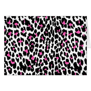 rosa leopard print hälsningskort