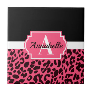 Rosa Leopard Print Kakelplatta