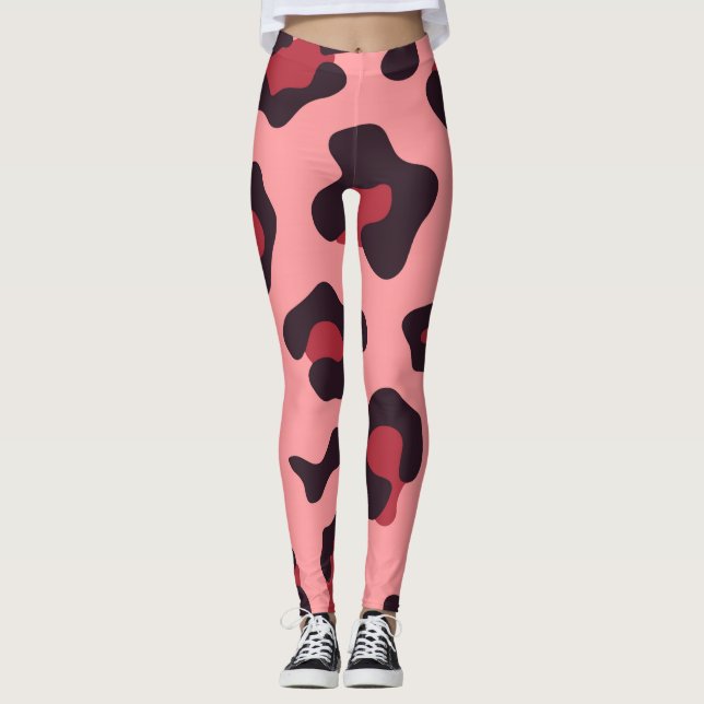 Rosa Leopard Print Leggings (Framsida)
