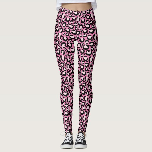 Rosa Leopard Print Leggings (Framsida)