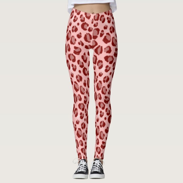 Rosa Leopard Print Leggings (Framsida)