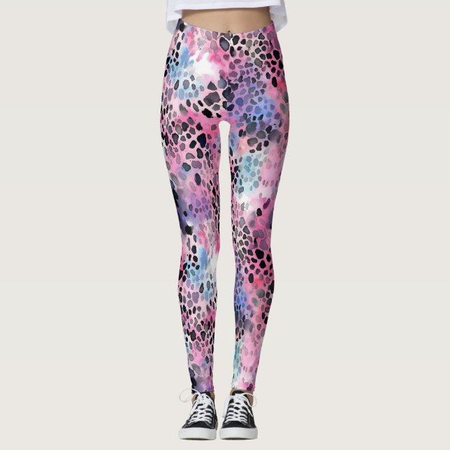 Rosa Leopard Print Leggings (Framsida)