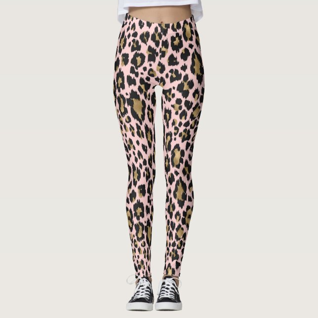 Rosa Leopard Print Leggings (Framsida)
