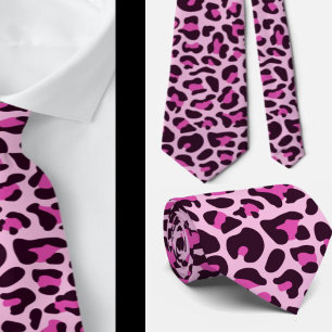 Rosa Leopard Print Marskalkars Punk Sten Bröllop Slips