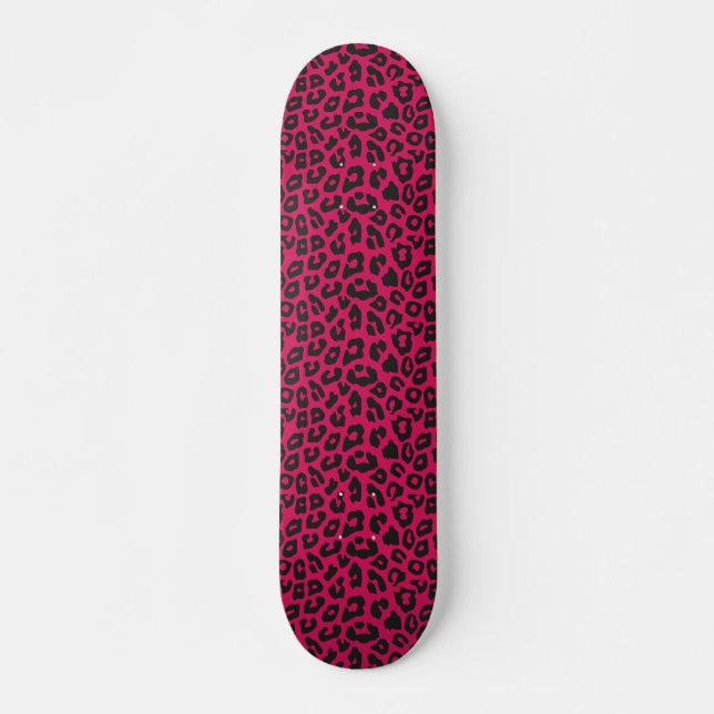 rosa Leopard Print Mini Skateboard Bräda 18,5 Cm (Framsida)
