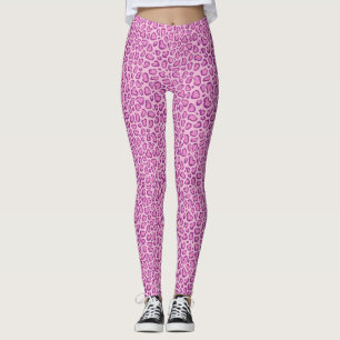 Rosa leopard print mönster leggings