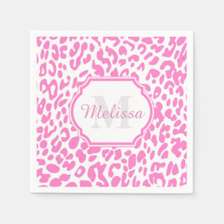 Rosa Leopard Print Pappersservett