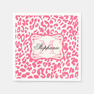 Rosa Leopard Print Pappersservett