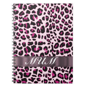Rosa leopard print personlig mor anteckningsbok