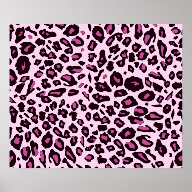 Rosa leopard print poster (Framsidan)