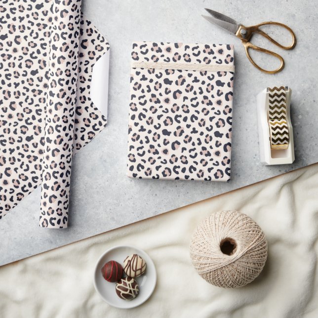 Rosa Leopard print Presentpapper (Hantverk)