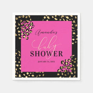 Rosa Leopard Print Shower Pappersservett