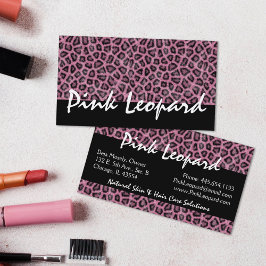 Rosa Leopard Print Trendig Päls Mönster Vild Anima Visitkort
