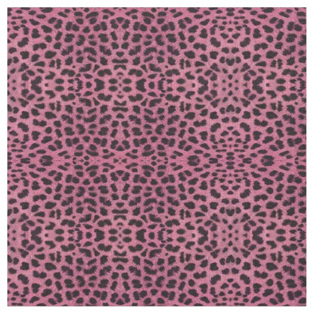 Rosa Leopard Print Tyg (Närbild)