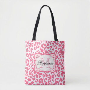 Rosa Leopard Print Tygkasse