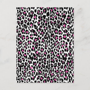 rosa leopard print vykort