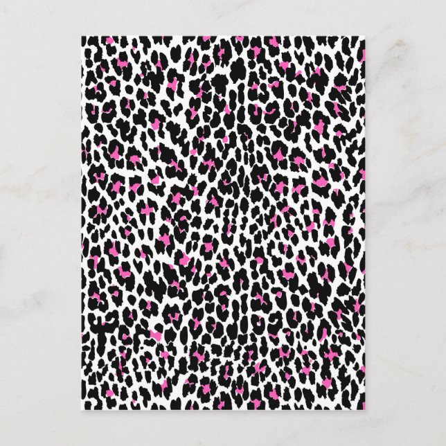 rosa leopard print vykort (Framsida)