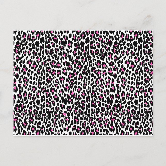 rosa leopard print vykort (Framsida)