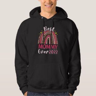 Rosa Leopard Rainbow Cute Best Mamma någonsin Hoodie