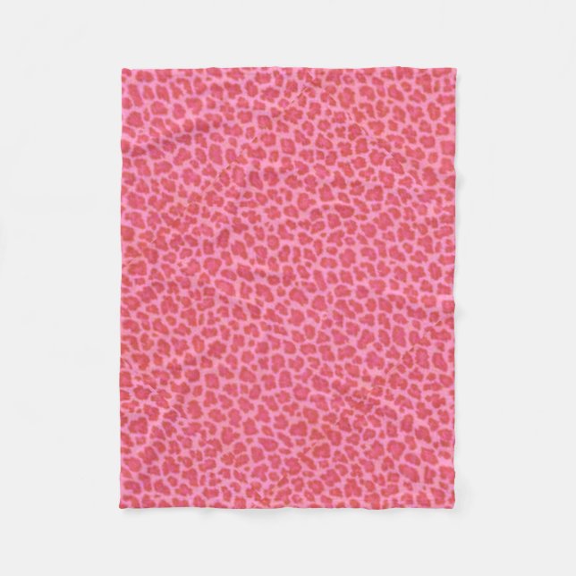 Rosa Leopard Skin Fleece Blanket (Framsidan)