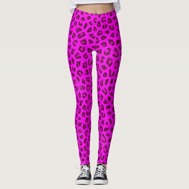 Rosa Leopard Skin Leggings (Framsida)