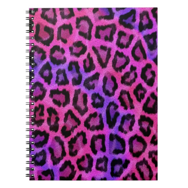 Rosa Leopard Skin Skriv ut Anteckningsbok (Framsidan)