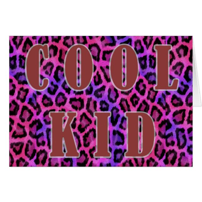 Rosa Leopard Skin Skriv ut Hälsningskort (Framsidan Horizontal)