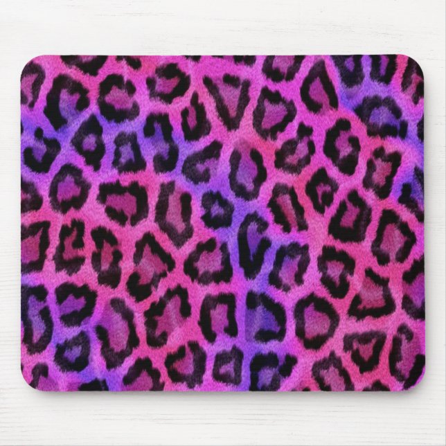 Rosa Leopard Skin Skriv ut Musmatta (Framsidan)