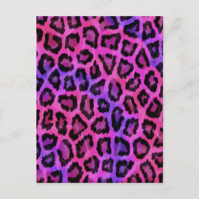 Rosa Leopard Skin Skriv ut Vykort (Framsida)