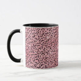 Rosa leopard Skriv ut Gnistra Glitter Mugg