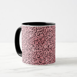 Rosa leopard Skriv ut Gnistra Glitter Mugg