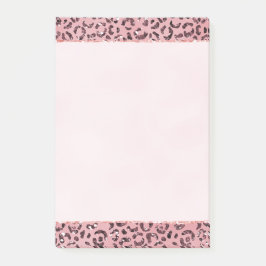 Rosa leopard Skriv ut Gnistra Glitter Post-it Block