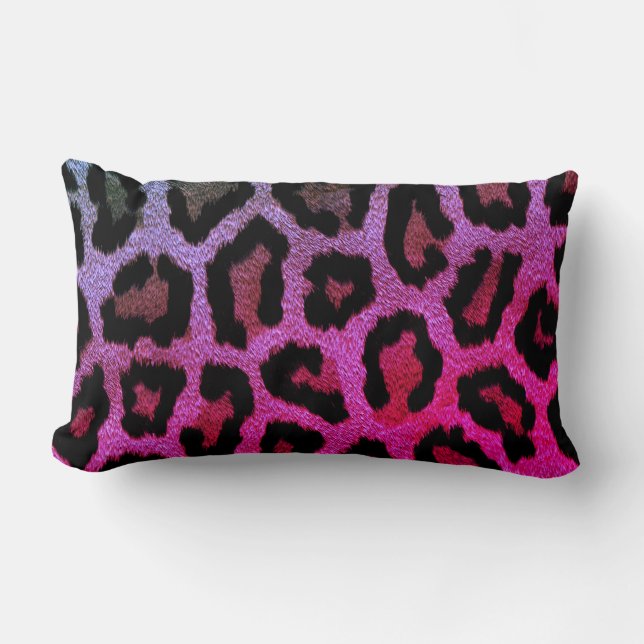 Rosa Leopard Skriv ut lumbar Dekorativ kudde (Framsida)